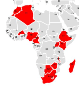 Countries represented at the workshop